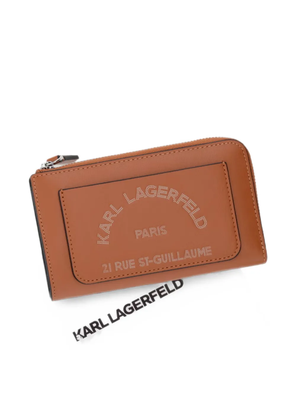 Karl Lagerfeld logo-print zip-around wallet Bruin