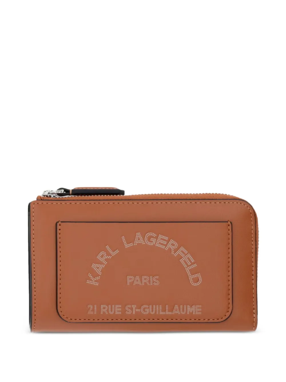 Karl Lagerfeld logo-print zip-around wallet - Marrone