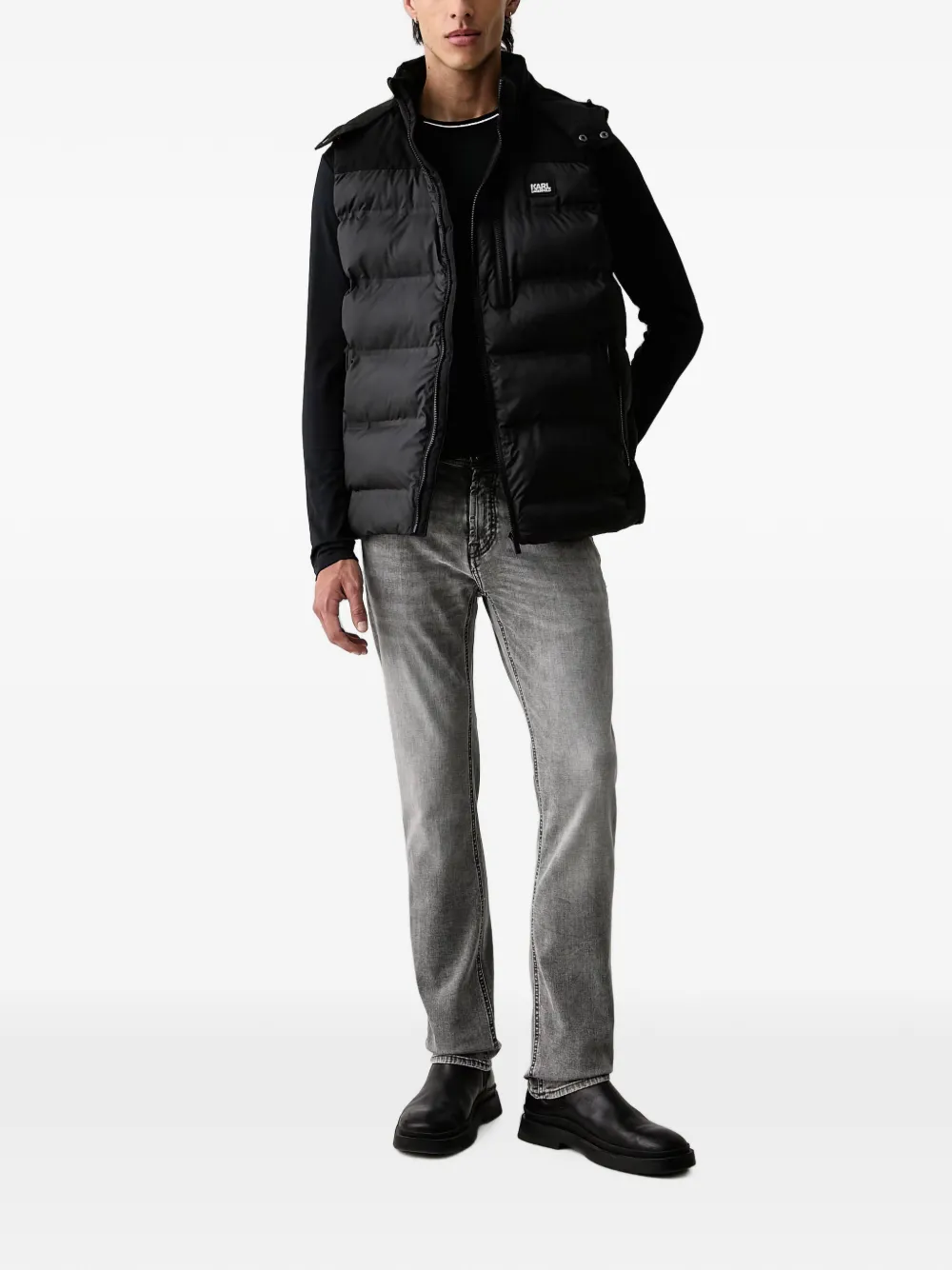 Karl Lagerfeld Bodywarmer met capuchon Zwart