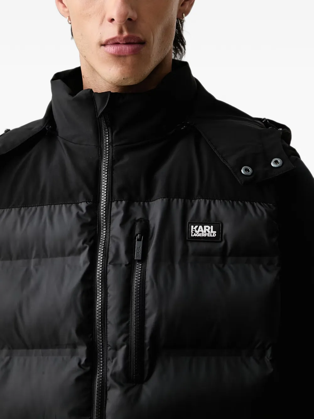Karl Lagerfeld Bodywarmer met capuchon Zwart