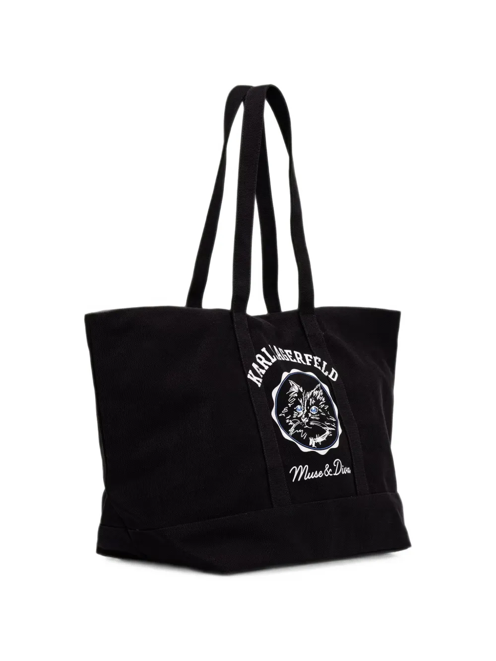 Karl Lagerfeld Ikon canvas shopper met logo-print Zwart