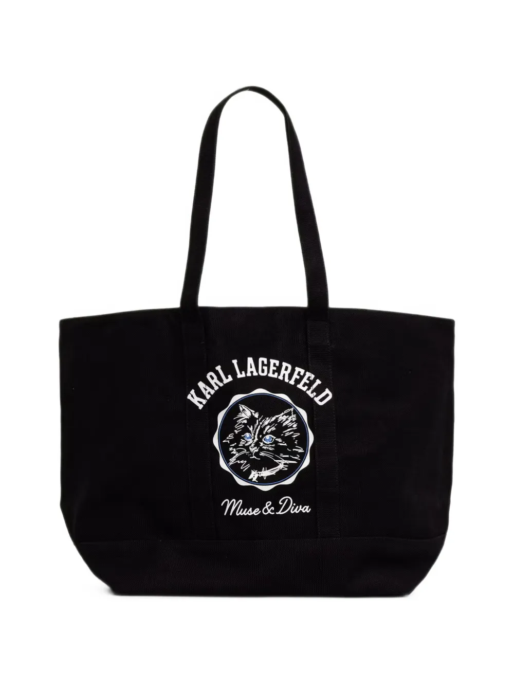 Karl Lagerfeld Ikon logo-print canvas tote bag