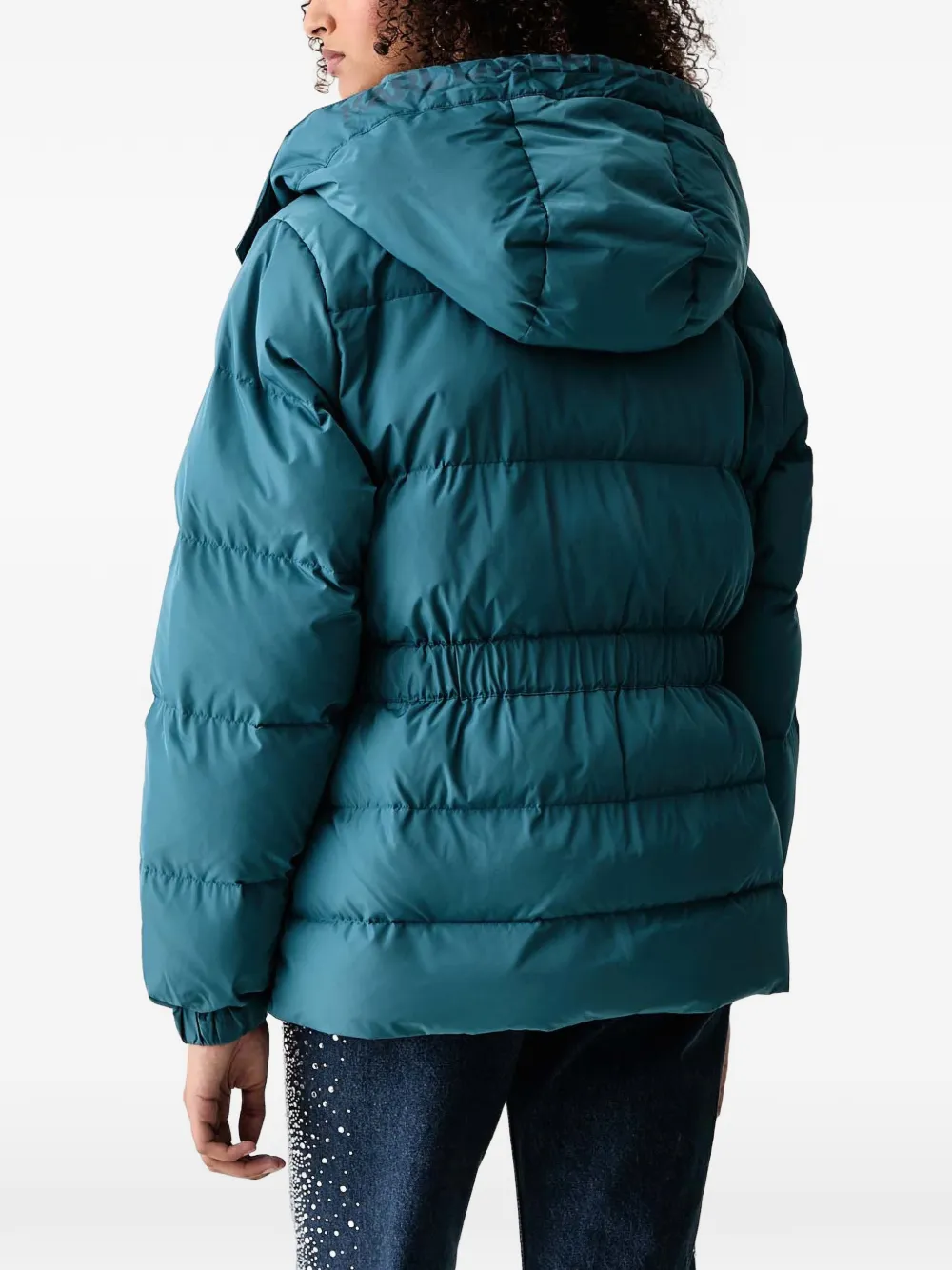 Karl Lagerfeld Jeans Donsjack met ceintuur Blauw