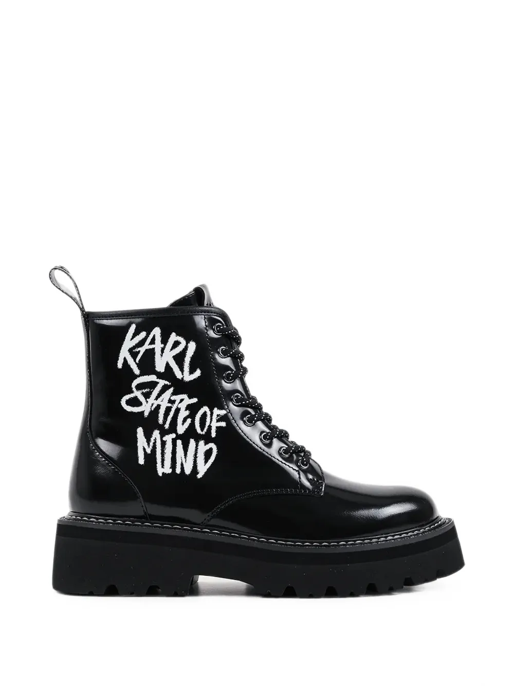 Karl Lagerfeld slogan-print lace-up boots