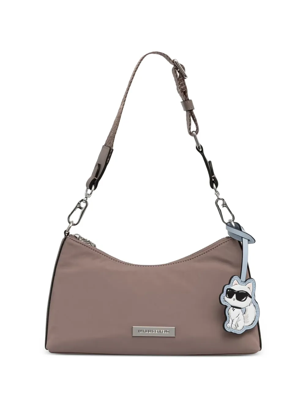 Karl Lagerfeld logo-plaque Choupette-charm shoulder bag - Toni neutri