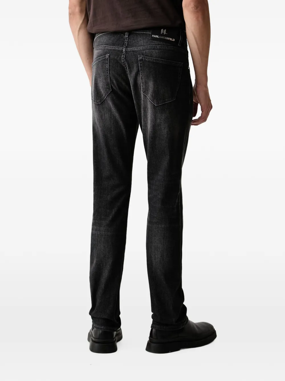 Karl Lagerfeld Straight jeans met vervaagd effect Zwart