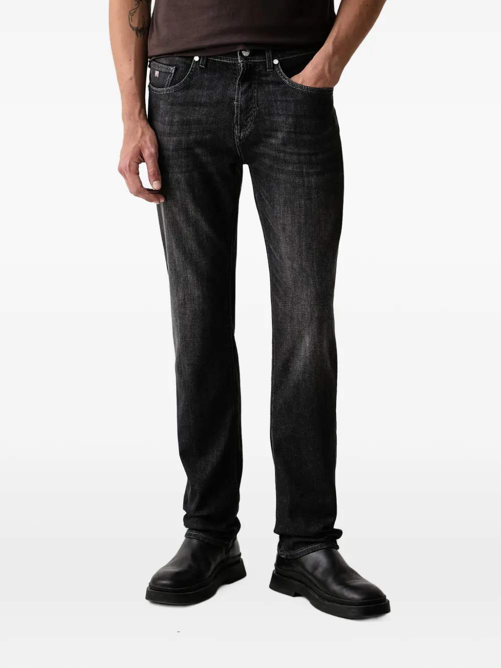 Karl Lagerfeld faded straight-leg jeans - Nero