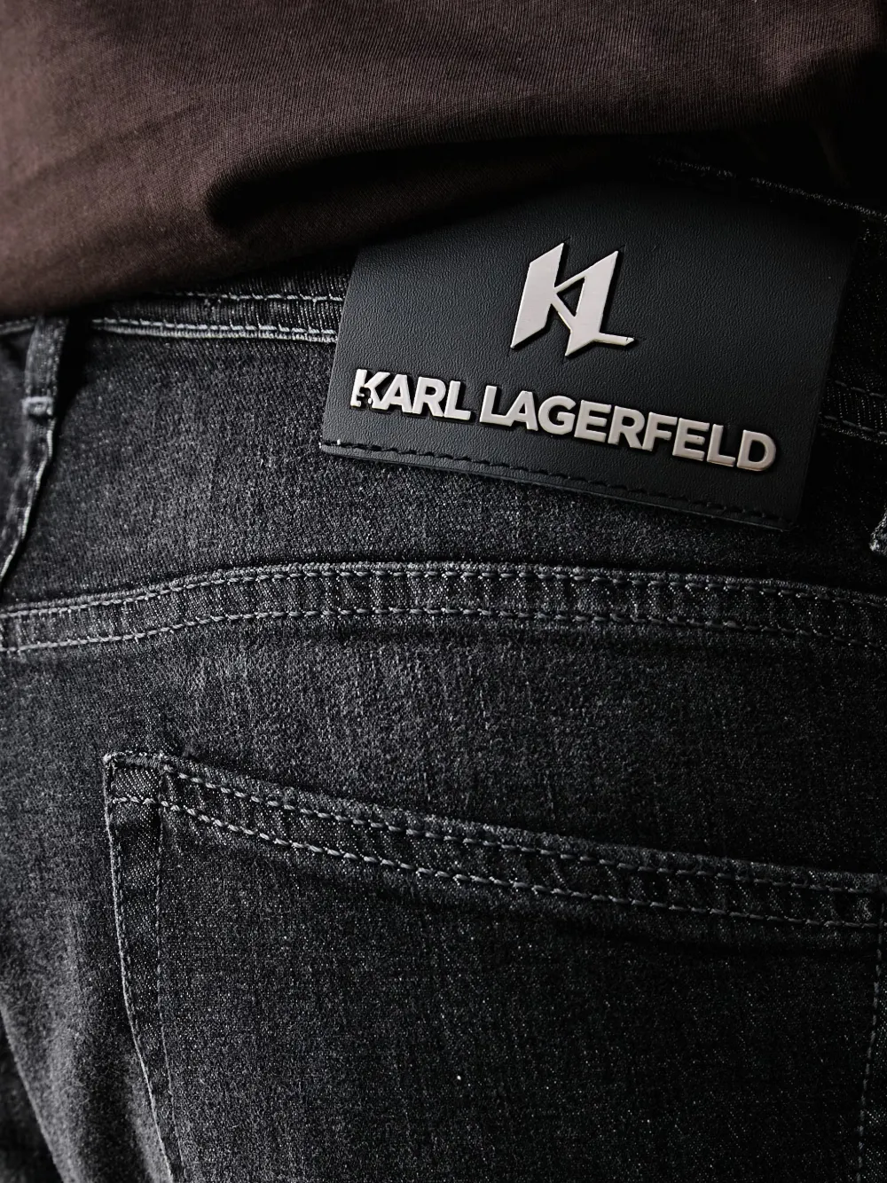 Karl Lagerfeld Straight jeans met vervaagd effect Zwart