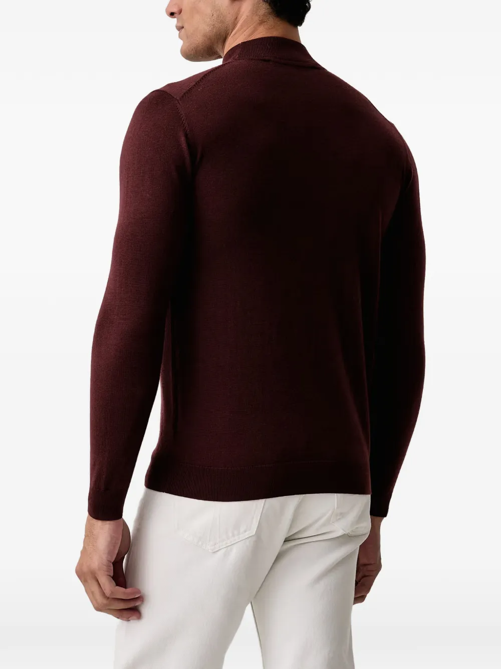 Karl Lagerfeld Trui met hoge hals en geribbelde afwerking Rood