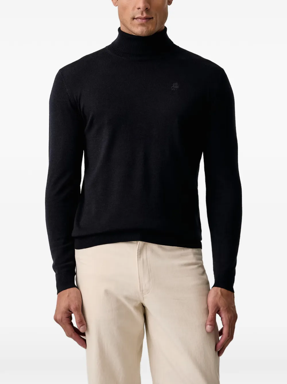 Karl Lagerfeld logo-embroidered roll-neck sweater