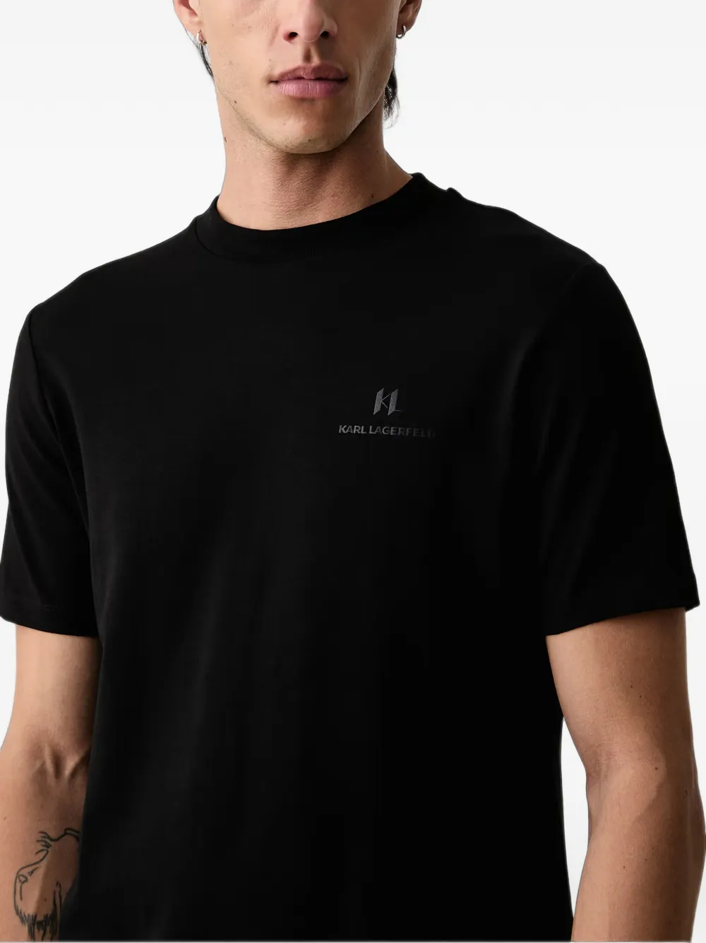 Karl Lagerfeld T-shirt met logoprint Zwart