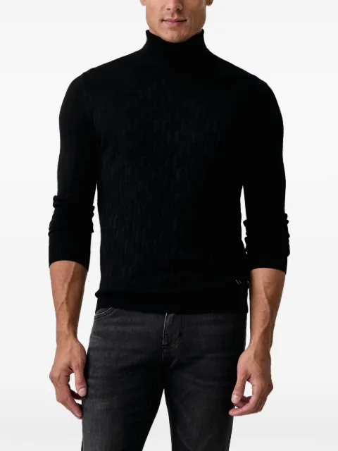 Karl Lagerfeld monogram-jacquard roll-neck sweater