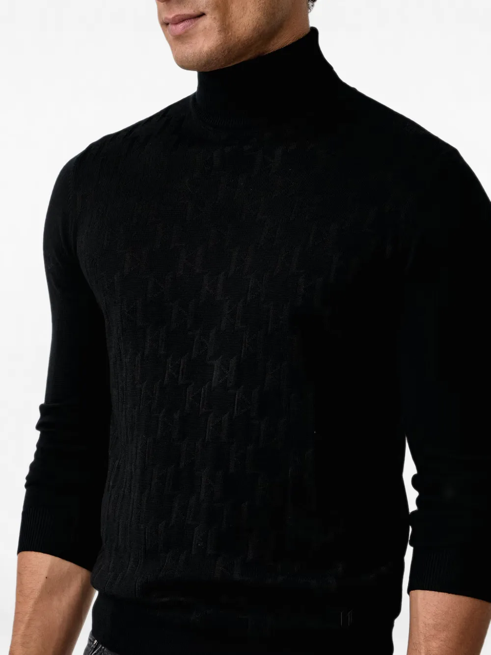 Karl Lagerfeld Coltrui met monogram-jacquard Zwart