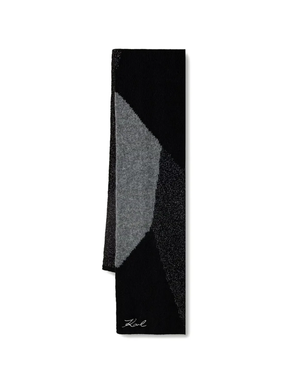 Karl Lagerfeld geometric-pattern metallic-thread scarf