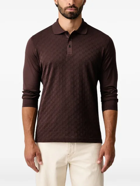 Karl Lagerfeld monogram long-sleeves polo shirt