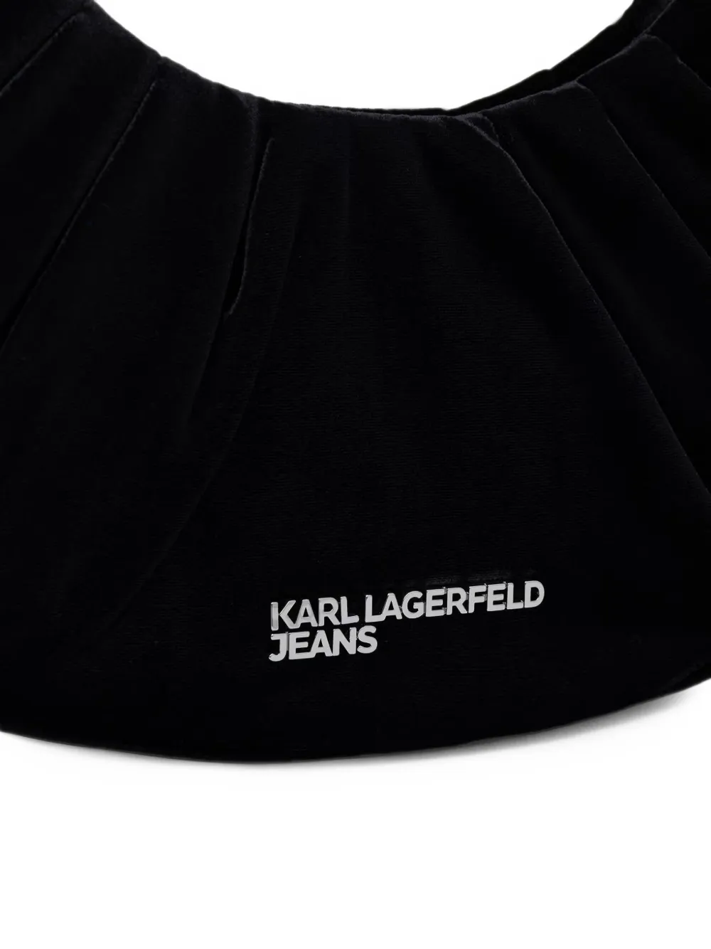 Karl Lagerfeld Jeans pleated ruched tote bag Zwart