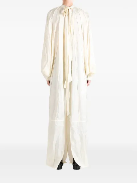YANGKEHAN pleated silk maxi dress