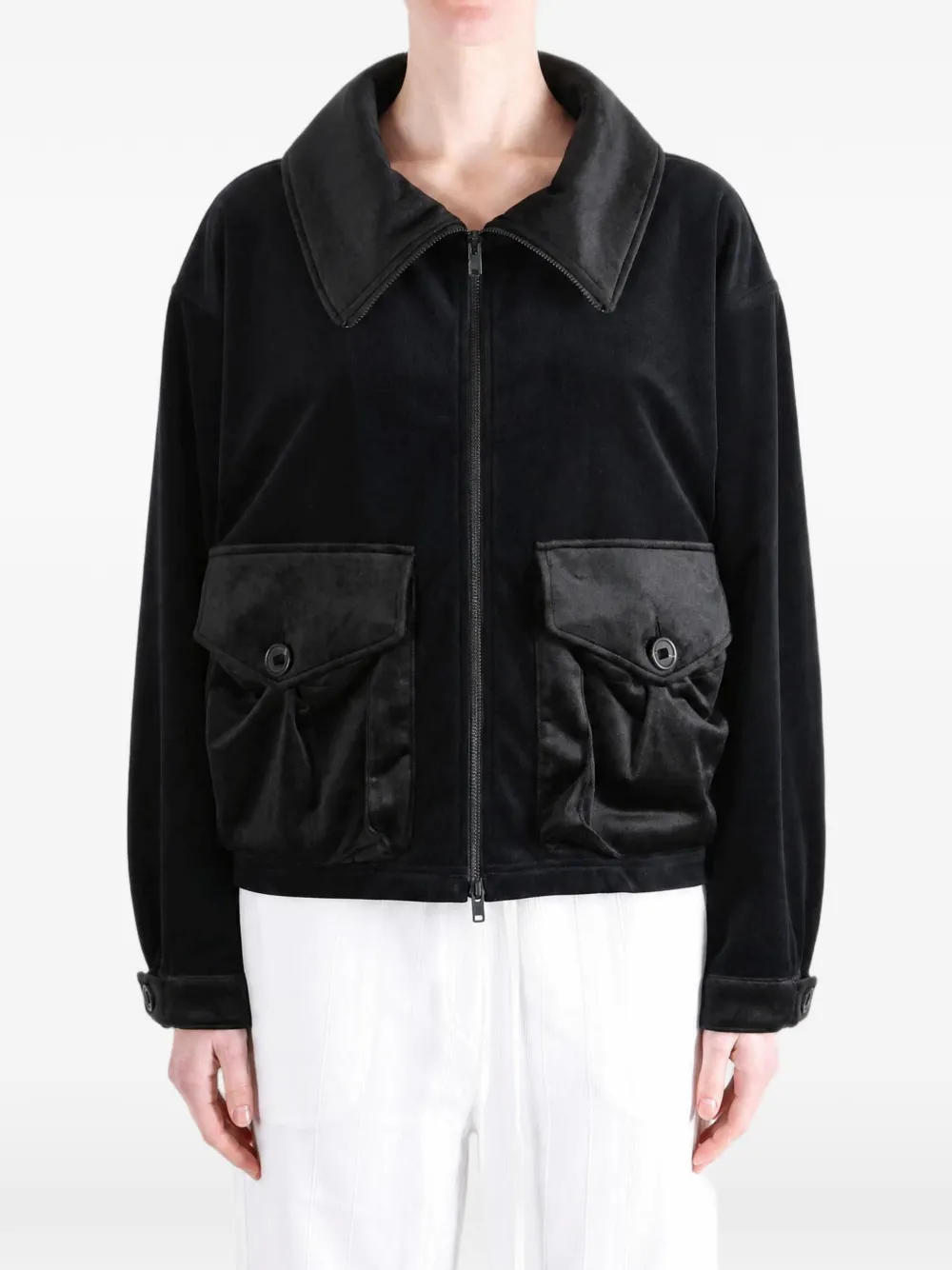 Y-3 velvet cargo jacket Zwart