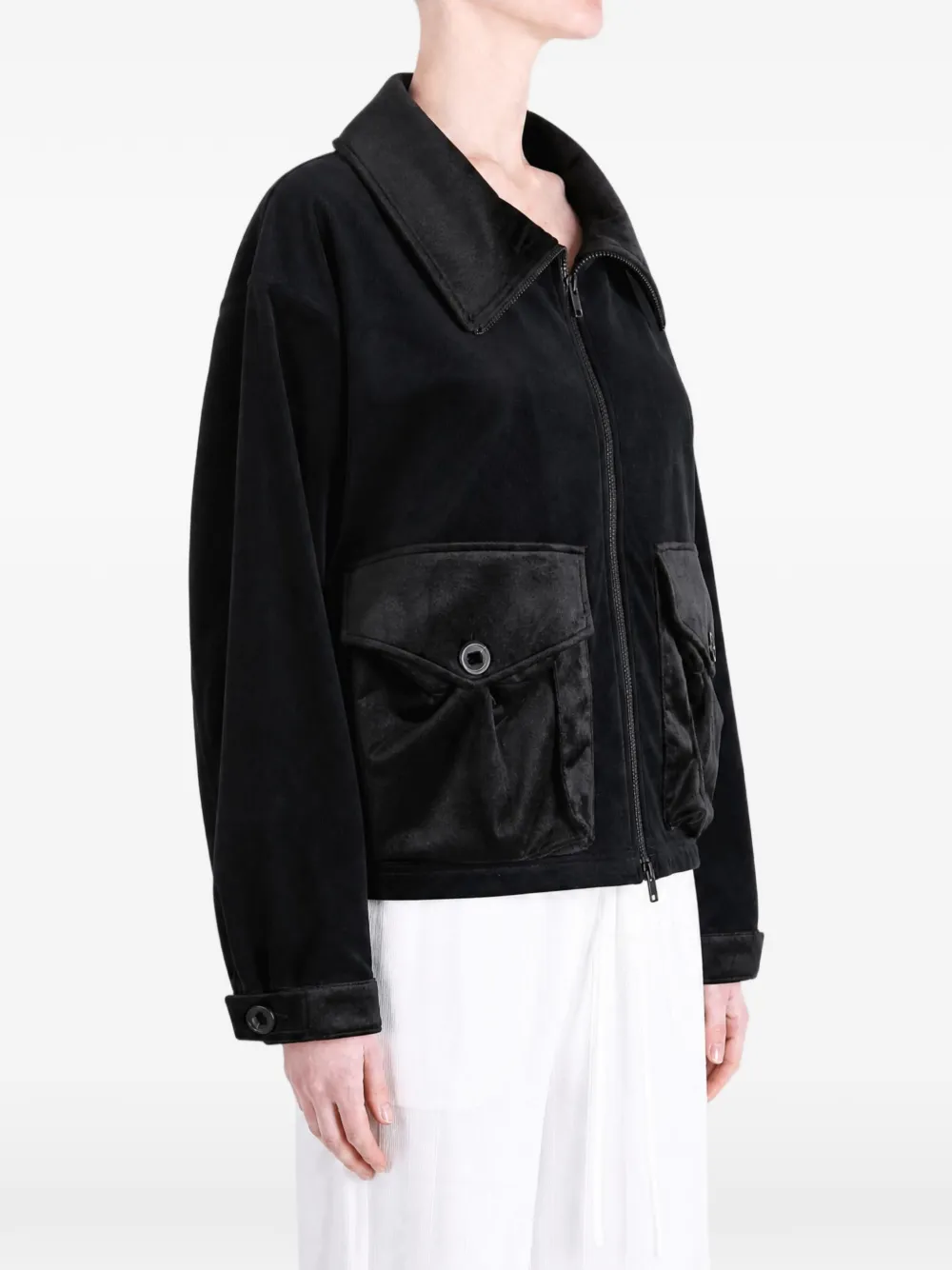 Y-3 velvet cargo jacket Zwart