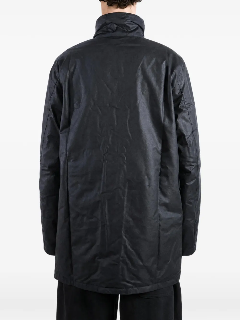 Barbour Powell jack van gewaxt katoen met hoge hals Blauw