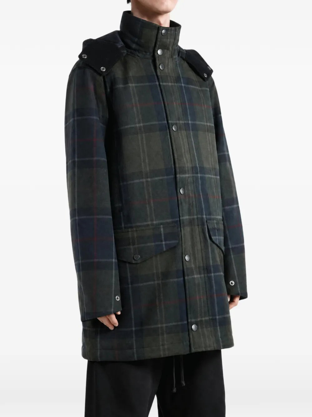 Barbour Lonnen jack met tartan-ruit en capuchon Groen