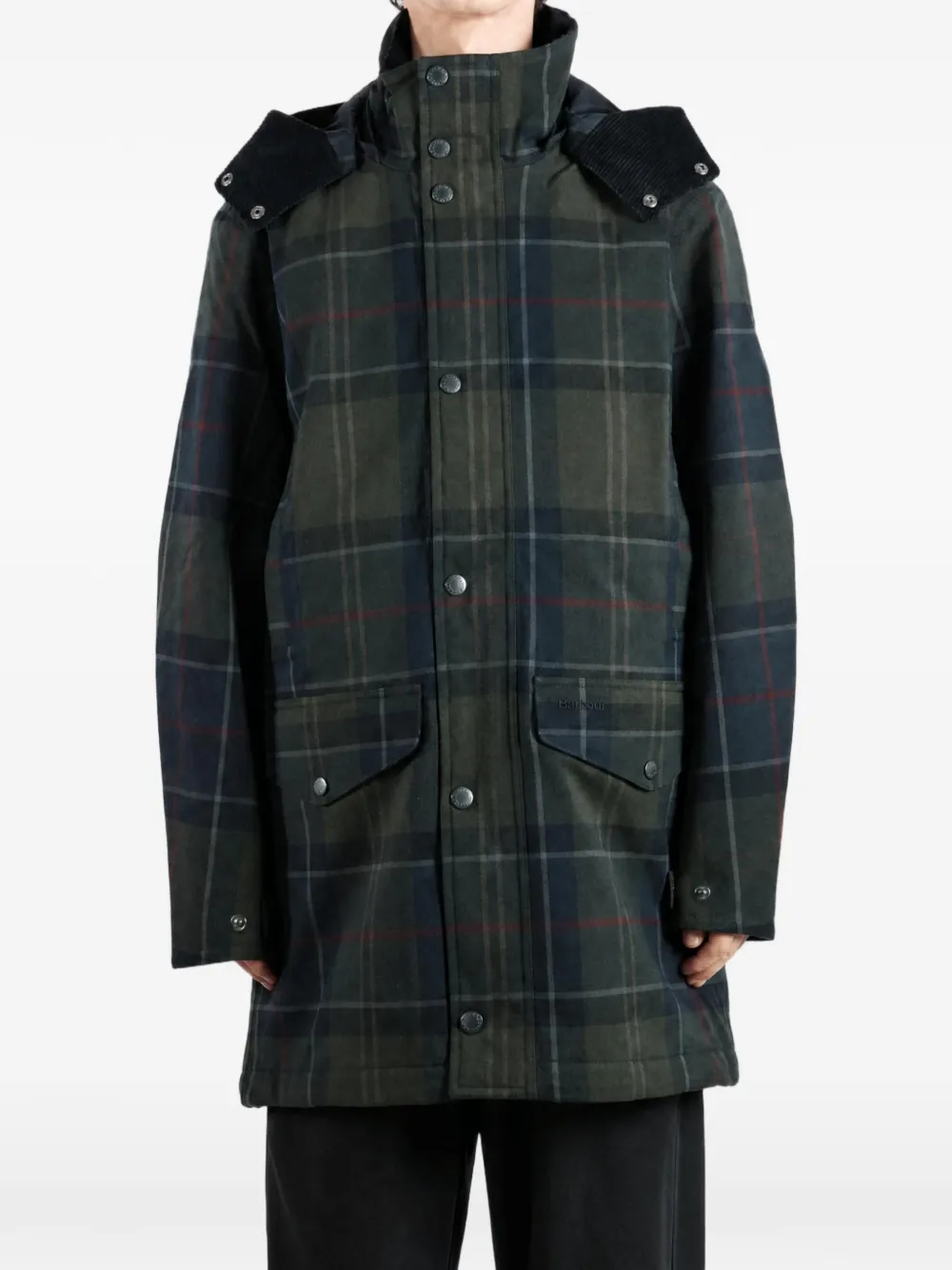 Barbour Lonnen jack met tartan-ruit en capuchon Groen