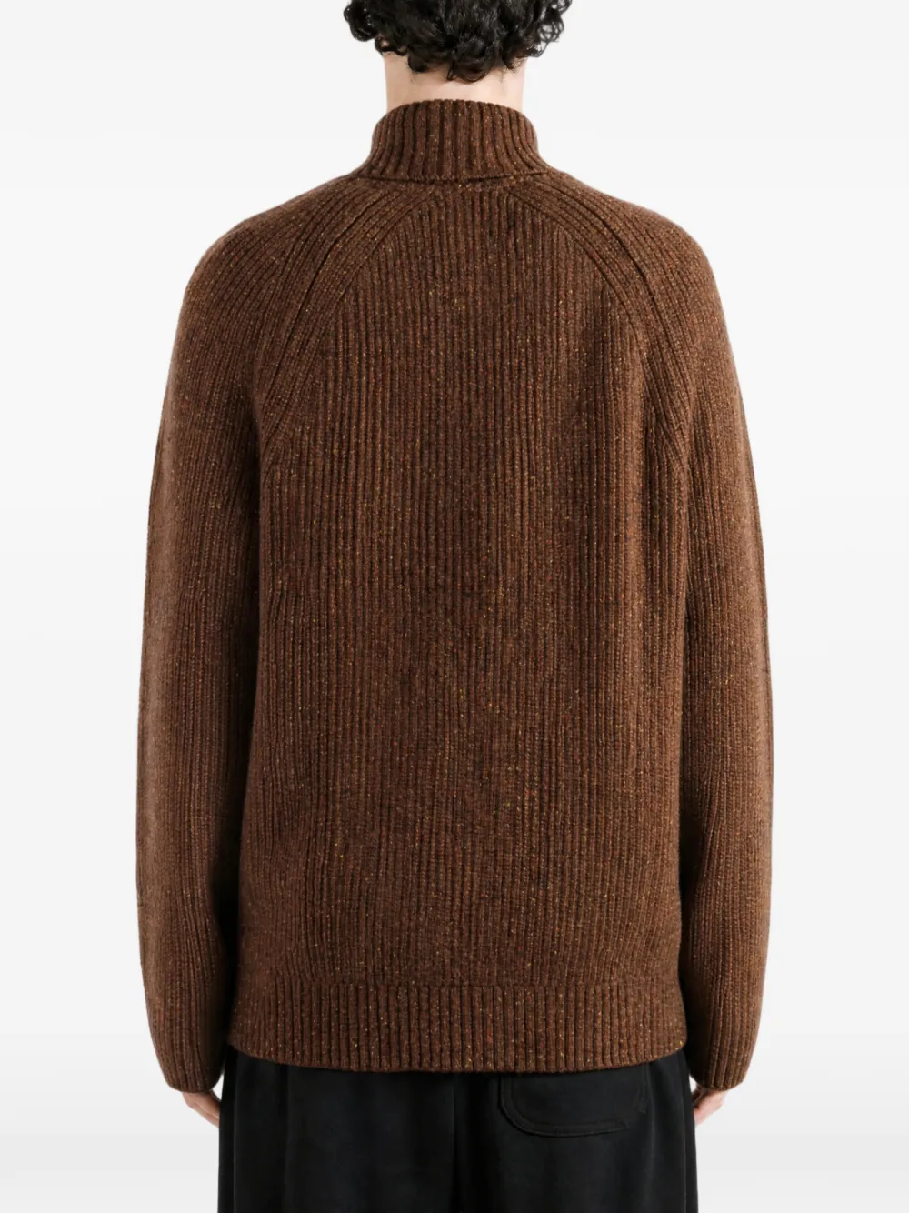 Barbour Geribbelde trui met sjaalkraag Bruin