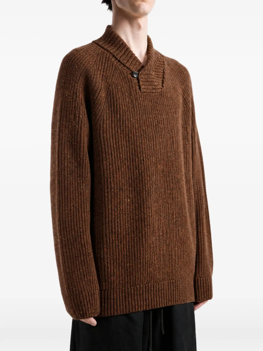 Barbour Geribbelde trui met sjaalkraag Bruin