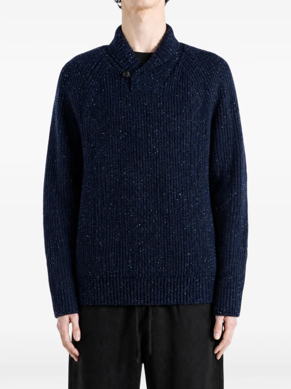 Barbour Gespikkelde trui met sjaalkraag Blauw