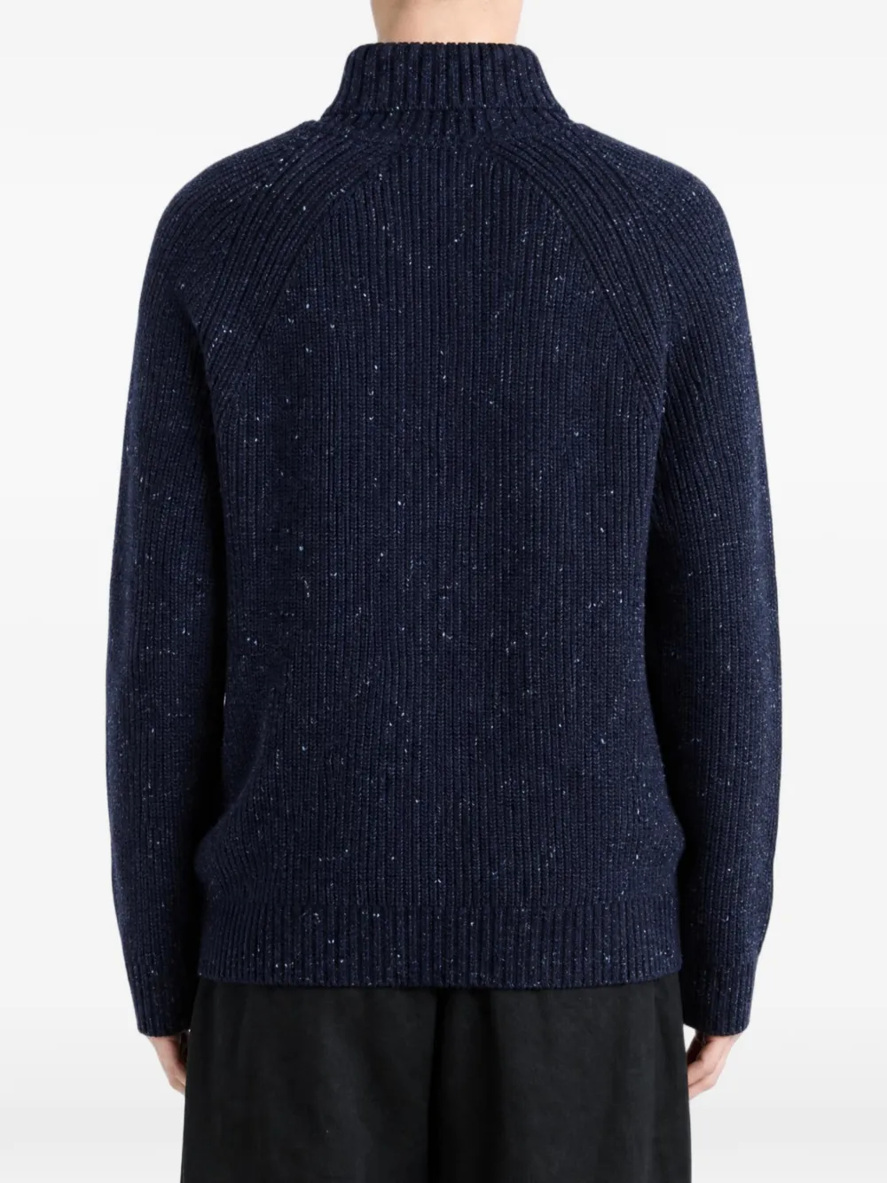 Barbour Gespikkelde trui met sjaalkraag Blauw