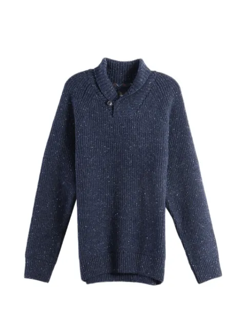 Barbour flecked shawl-collar sweater