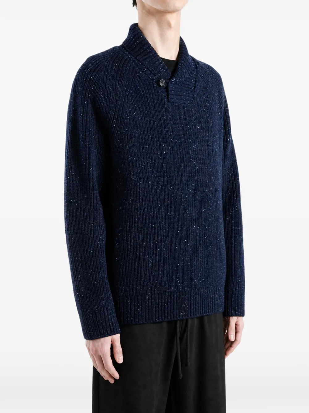 Barbour Gespikkelde trui met sjaalkraag Blauw
