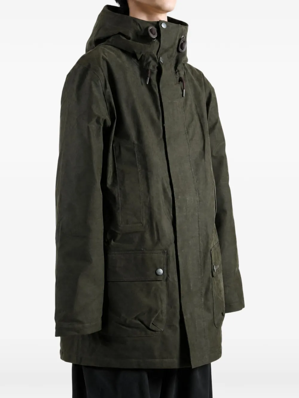 Barbour Northfield gewaxte jas met capuchon Groen