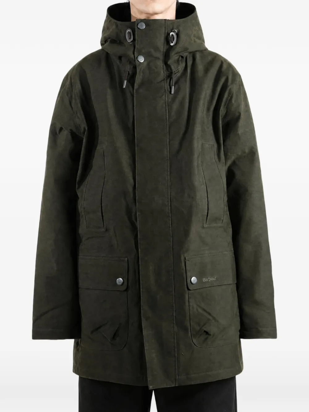 Barbour Northfield gewaxte jas met capuchon Groen