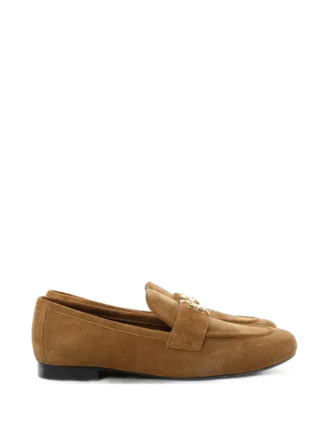 Tory Burch logo-plaque suede loafers