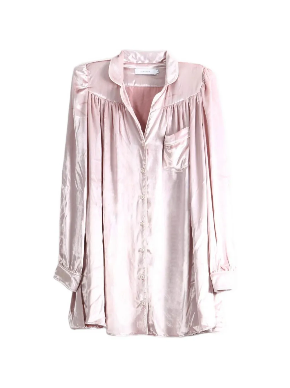 Julie Kegels velvet button-down shirt - Pink
