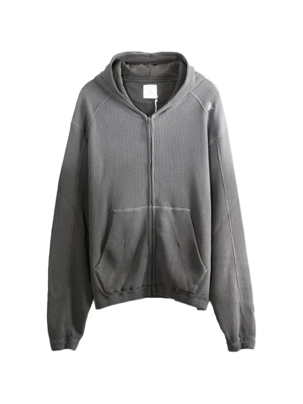 Roa Bee Sun Waffle-knit Zip-up Hoodie In Gray