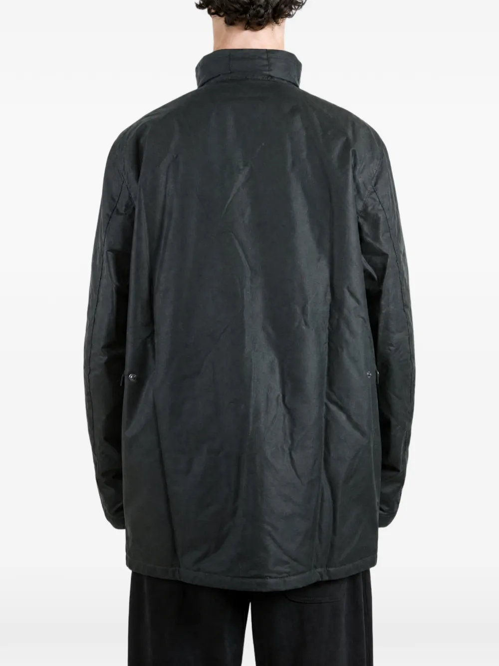 Barbour Powell gewaxt jack met hoge hals Groen