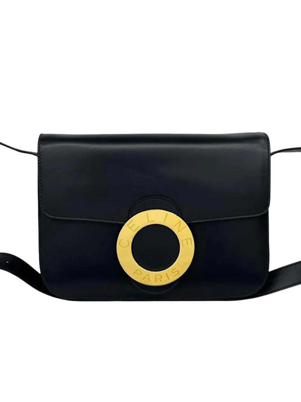 Celine Pre-Owned 1990-2000 Calfskin Circle Logo crossbody bag - Nero