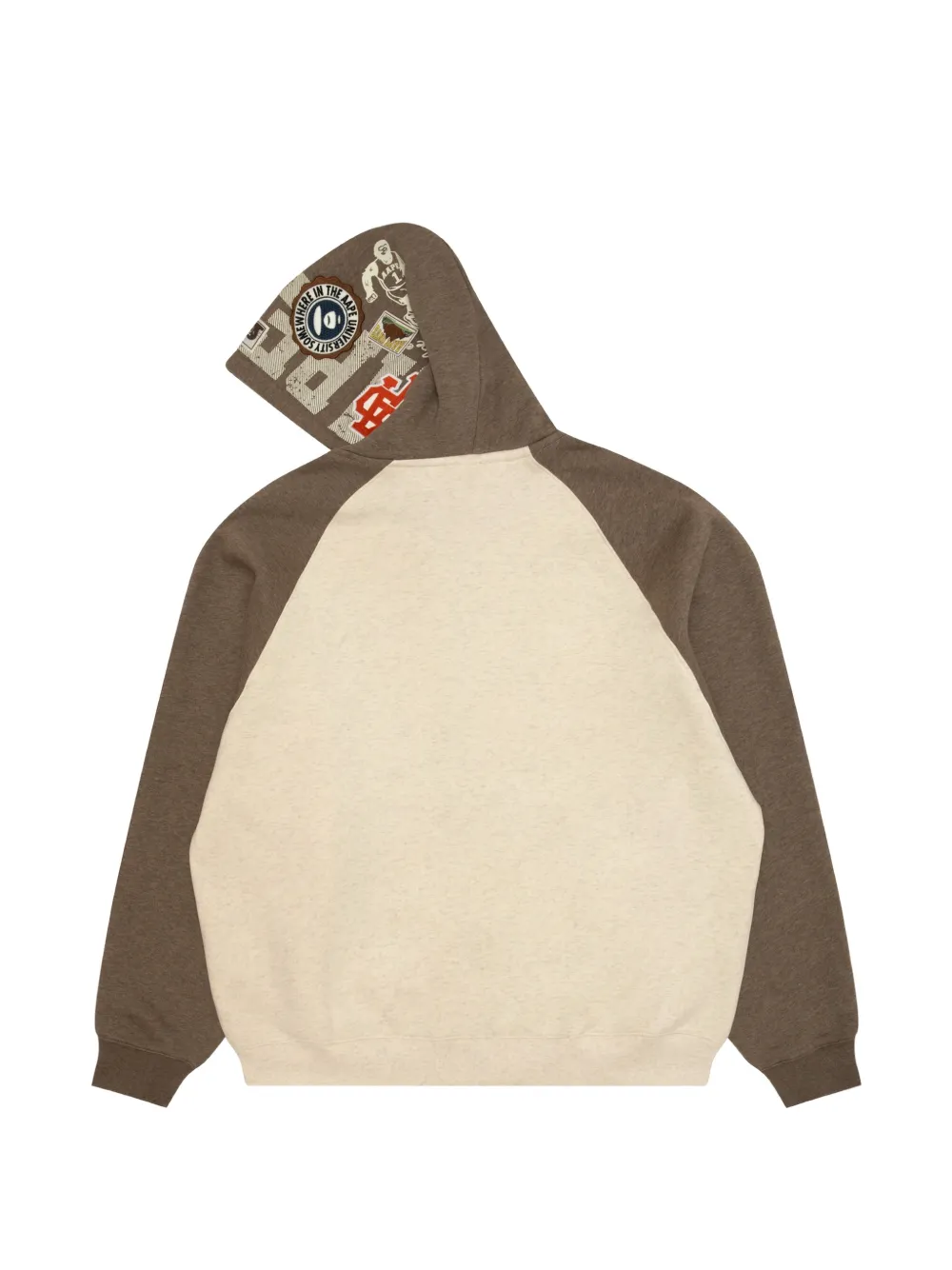 AAPE BY *A BATHING APE Hoodie met logo-patch en raglan mouwen Beige