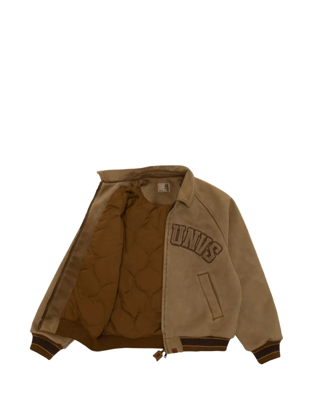 AAPE BY *A BATHING APE logo-appliqué hooded jacket Beige