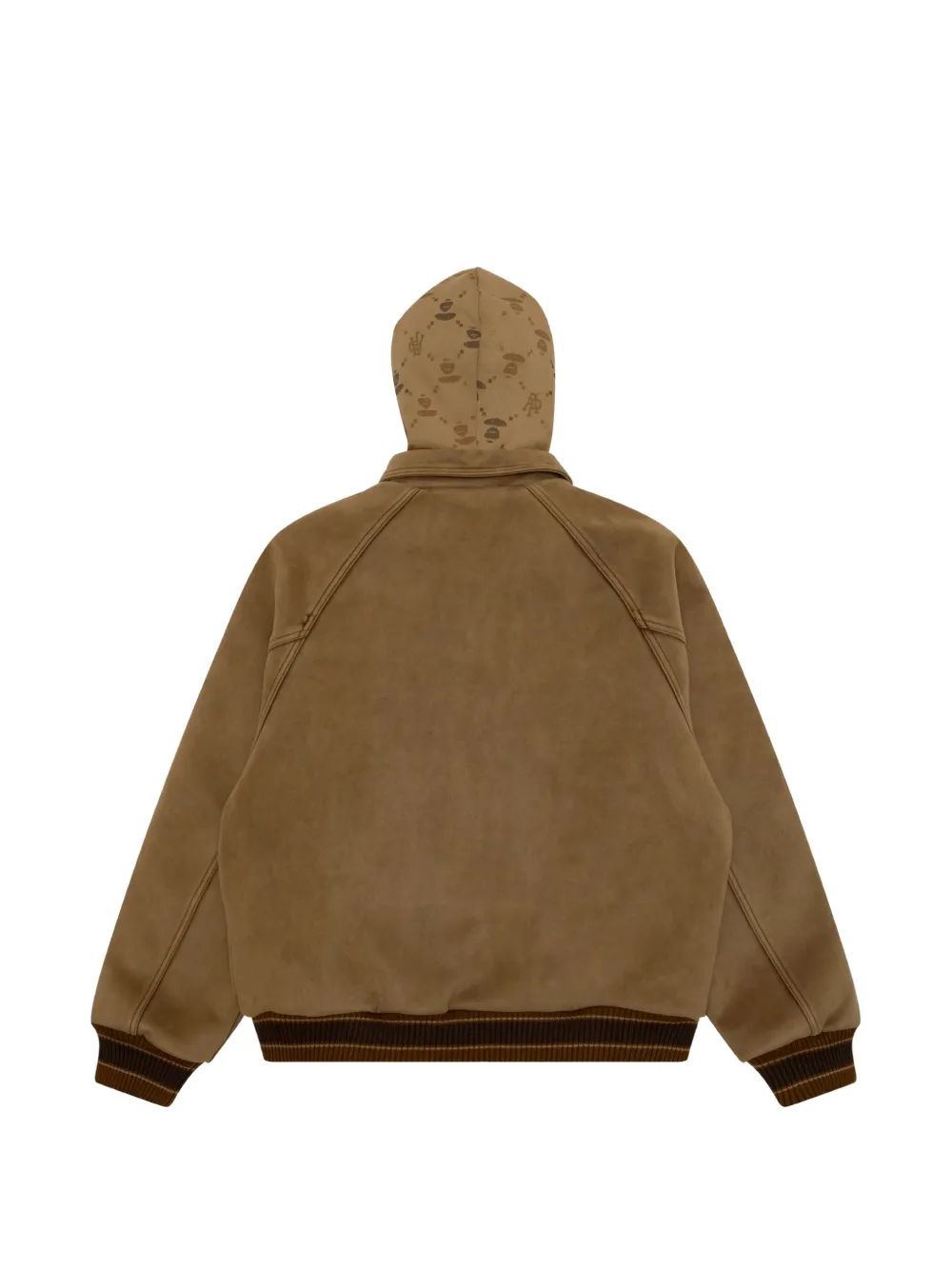 AAPE BY *A BATHING APE logo-appliqué hooded jacket Beige