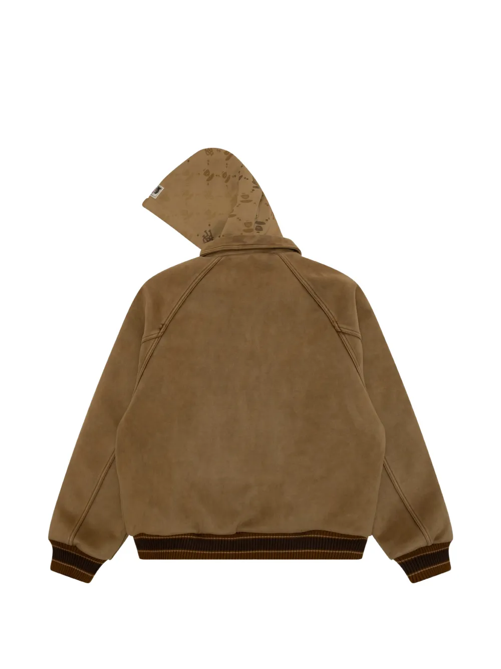 AAPE BY *A BATHING APE logo-appliqué hooded jacket Beige
