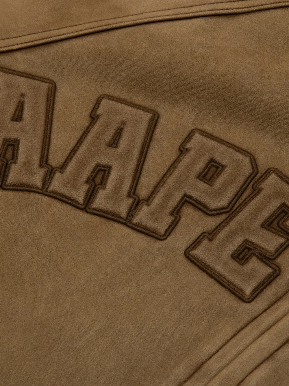 AAPE BY *A BATHING APE logo-appliqué hooded jacket Beige