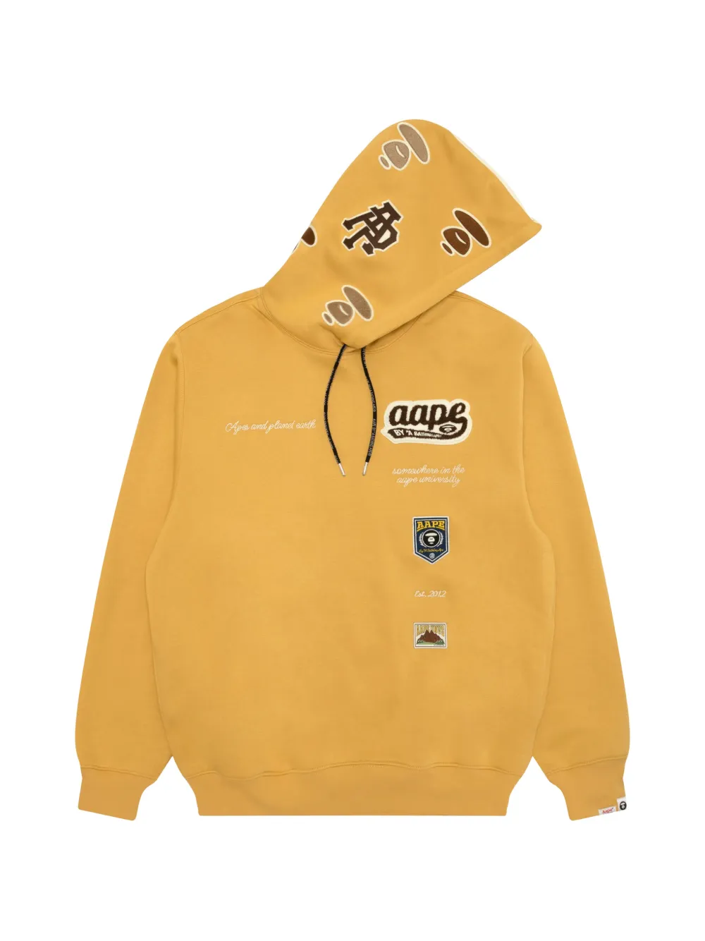 AAPE BY *A BATHING APE® AAPEUNVS logo-patch drawstring hoodie - Yellow