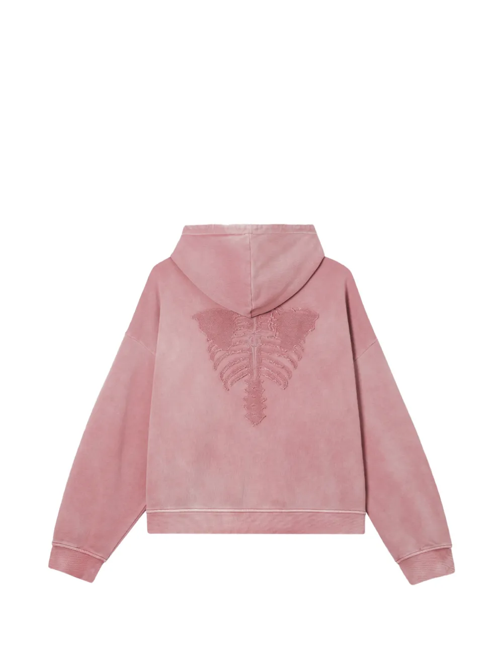 FIVE CM skeleton-embroidered washed-effect hoodie Roze