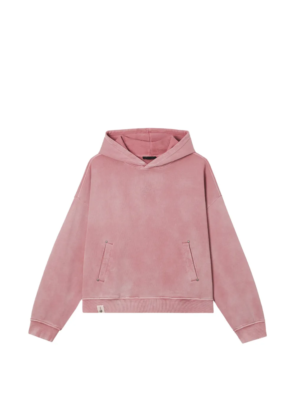 Five Cm Skeleton-embroidered Washed-effect Hoodie In Pink