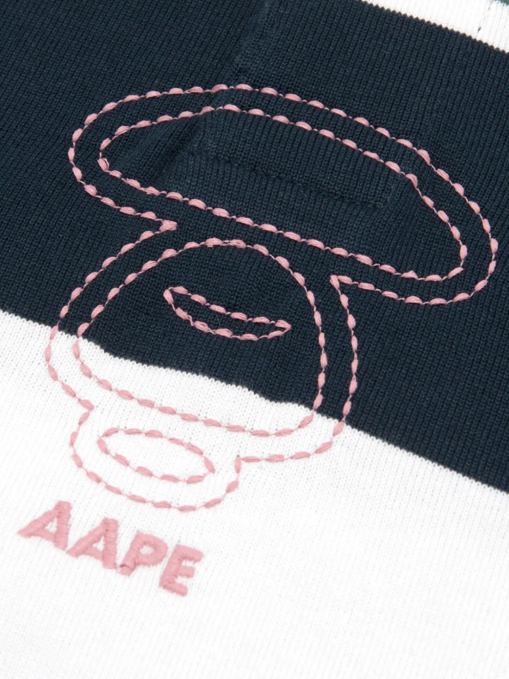 AAPE BY *A BATHING APE Moonface gestreept poloshirt met gelaagde mouwen Blauw