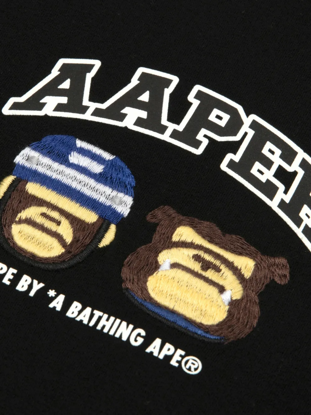 AAPE BY *A BATHING APE AAPER hoodie met drukknoop en grafische print Zwart