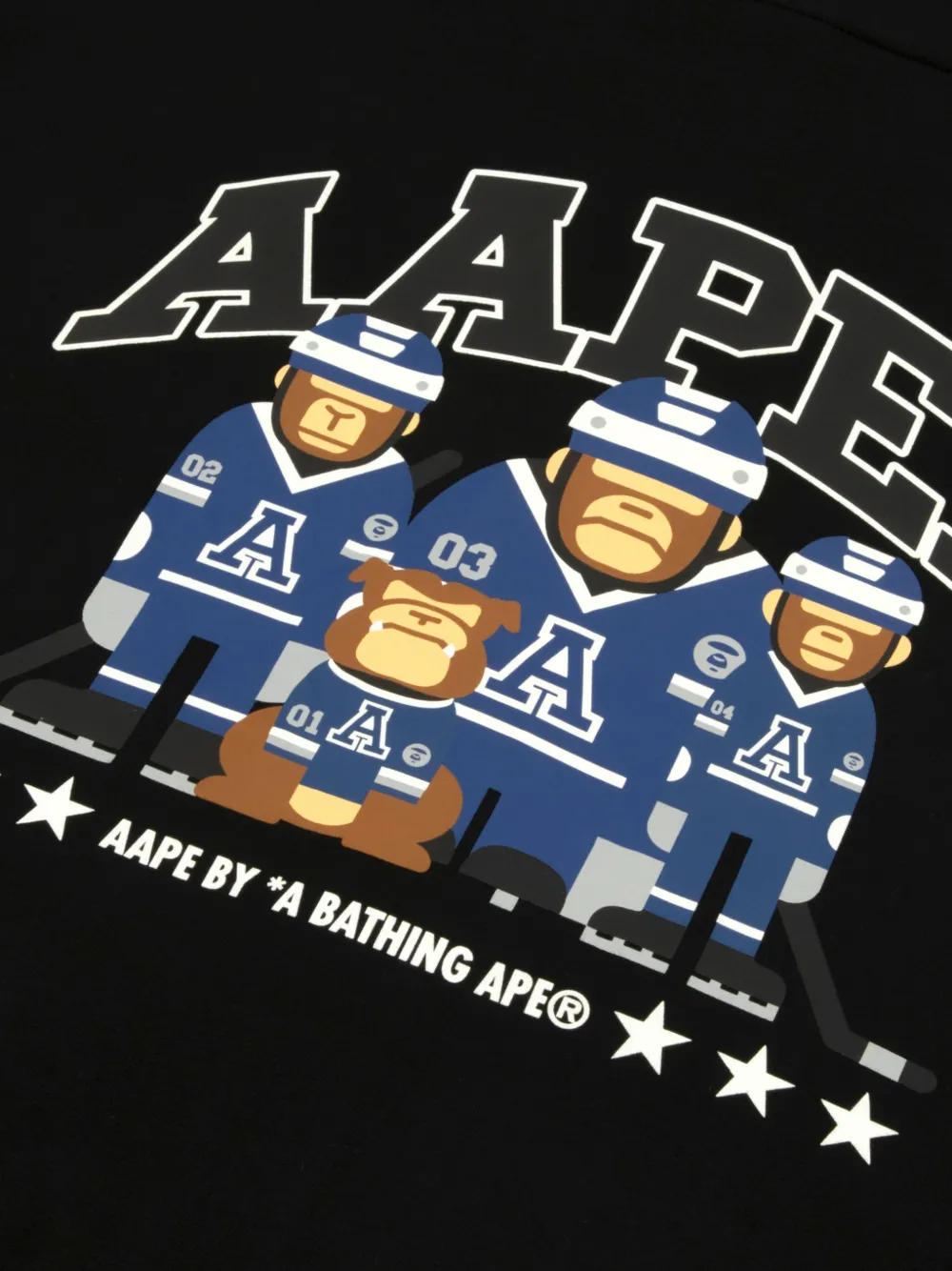 AAPE BY *A BATHING APE AAPER hoodie met drukknoop en grafische print Zwart